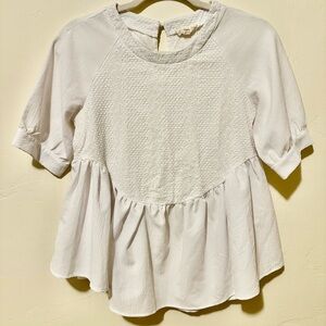 Orange Creek White Textured Blouse